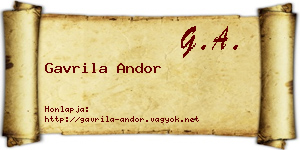 Gavrila Andor névjegykártya